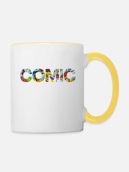 COMIC GESCHENK - Tasse zweifarbig - Weiß/Gelb