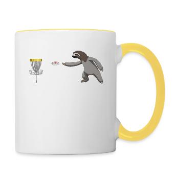 Disc Golf Sloth - Contrasting Mug - white/yellow - Right