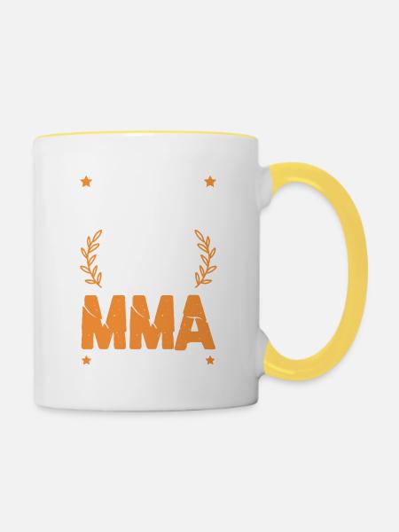 Mixed Martial Arts Faust - Tasse zweifarbig - Weiß/Gelb