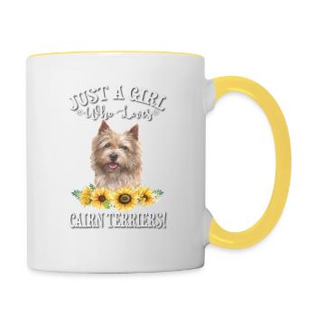 Cairn-Terrier - Tasse zweifarbig - Weiß/Gelb - Rechts