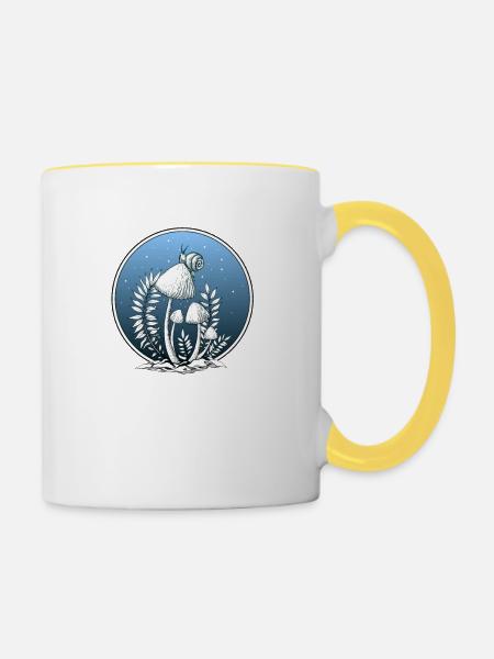 Psilocybin - Tasse zweifarbig - Weiß/Gelb
