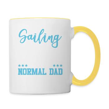sail dad papa sail - Contrasting Mug - white/yellow - Right