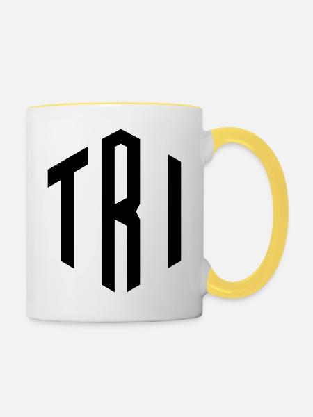 TRI TRIATHLON - Tasse zweifarbig - Weiß/Gelb