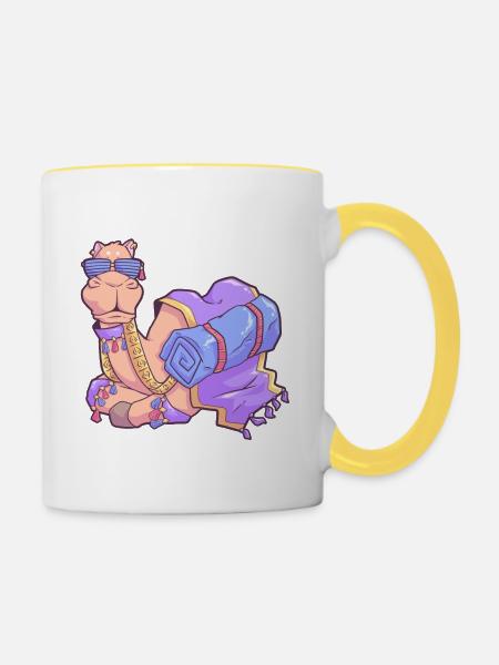 Kamel - Tasse zweifarbig - Weiß/Gelb