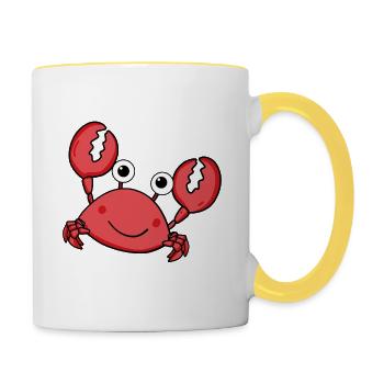 Krabbe - Tasse zweifarbig - Weiß/Gelb - Rechts