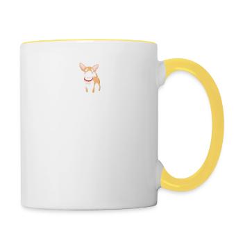 Chihuahua Hunde Chihuahuabesitzer Geschenk - Tasse zweifarbig - Weiß/Gelb - Rechts
