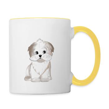Bolonka Tshirt Bolonka Zwetna Dog Shirt T-Shirt - Contrasting Mug - white/yellow - Right