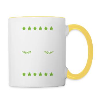 Femme kickboxing drôle - Mug contrasté - blanc/jaune - Droite