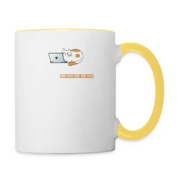 Ich programmierer Katzenprogrammierer - Tasse zweifarbig - Weiß/Gelb - Rechts