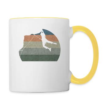 Grimpeur vintage escalade alpiniste boulderer - Mug contrasté - blanc/jaune - Droite