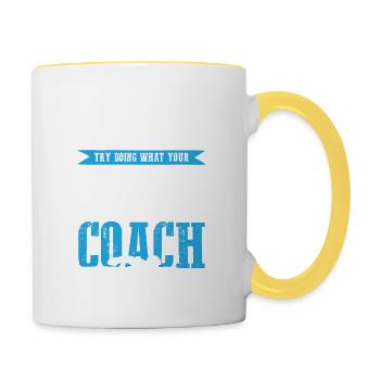 Swimming coach - Contrasting Mug - white/yellow - Right