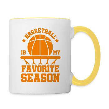 Basketball season - Tasse zweifarbig - Weiß/Gelb - Rechts
