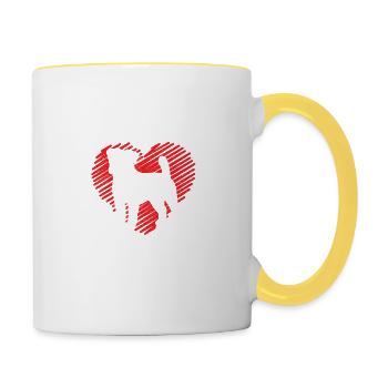 Jack Russell Terrier Hund Hundeliebhaber Lustige S - Tasse zweifarbig - Weiß/Gelb - Rechts