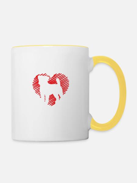Jack Russell Terrier Hund Hundeliebhaber Lustige S - Tasse zweifarbig - Weiß/Gelb