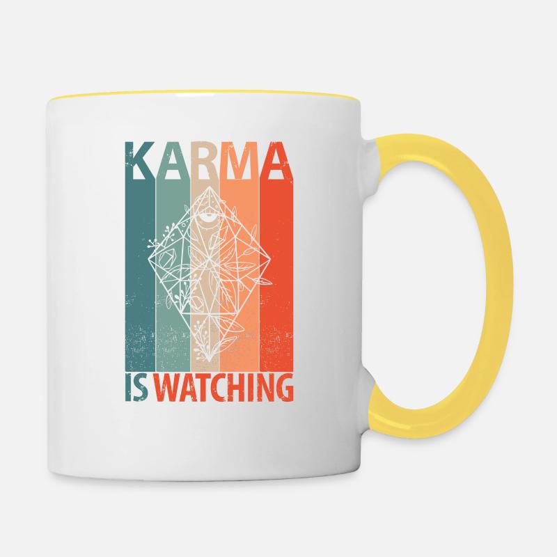 karma - Tasse zweifarbig - Weiß/Gelb