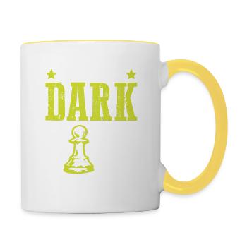 Schachspiel schach - Tasse zweifarbig - Weiß/Gelb - Rechts