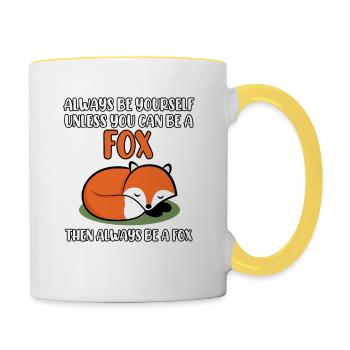 Soyez toujours vous-même sauf si vous pouvez être un renard - Mug contrasté - blanc/jaune - Droite