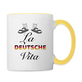 La deutsche Vita - Tasse zweifarbig - Weiß/Gelb - Rechts