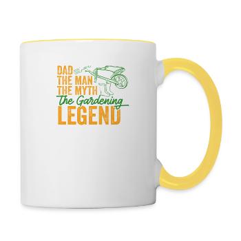Gärtnerin Hobbygärtnerin Lustige Geschenkidee - Tasse zweifarbig - Weiß/Gelb - Rechts