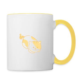 Sorry I'm Late My Cat Was Sitting on Me - Contrasting Mug - white/yellow - Right
