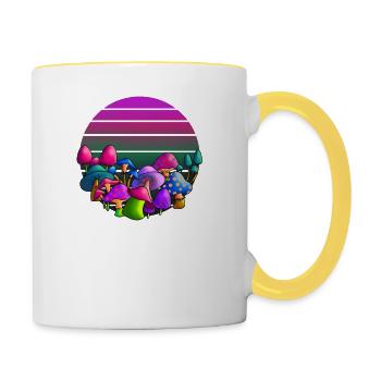 Hide and Seek Challenge Accepted Fungi Mushroom - Contrasting Mug - white/yellow - Right