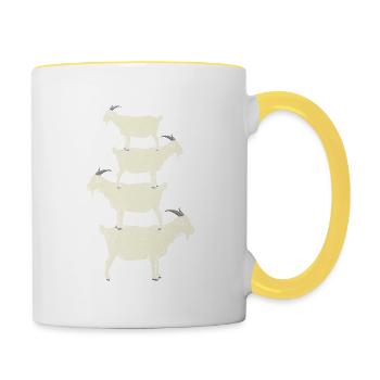 Chèvres Animaux domestiques - Mug contrasté - blanc/jaune - Droite