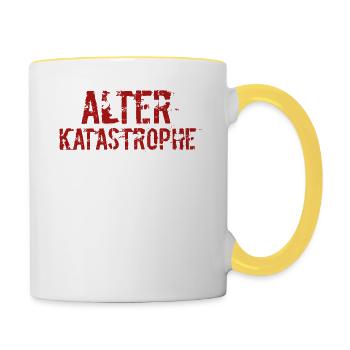 Alter Katastrophe - Tasse zweifarbig - Weiß/Gelb - Rechts