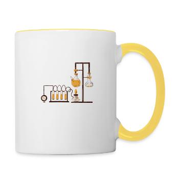 Chemiker Geschenk Chemie Lehrer Science Nerd Labor - Tasse zweifarbig - Weiß/Gelb - Rechts