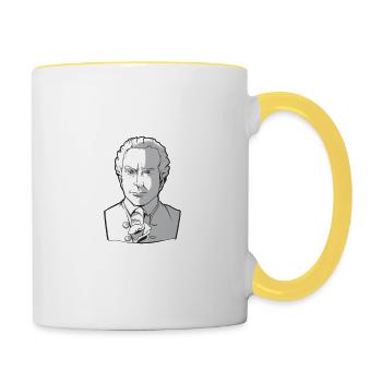 Philosophy Immanuel Kant philosopher saying funny - Contrasting Mug - white/yellow - Right