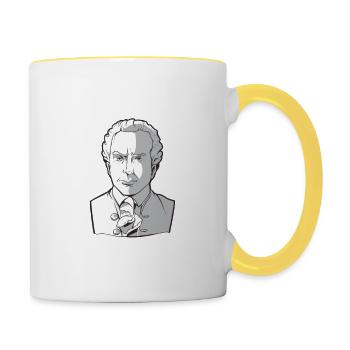 Philosophy Immanuel Kant Down Philosopher Witzig - Contrasting Mug - white/yellow - Right