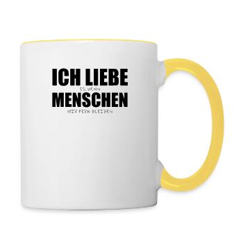 Ich liebe es wenn Menschen mir fern bleiben Ironie - Tasse zweifarbig - Weiß/Gelb - Rechts