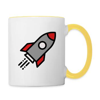 Couleur fusée - Mug contrasté - blanc/jaune - Droite