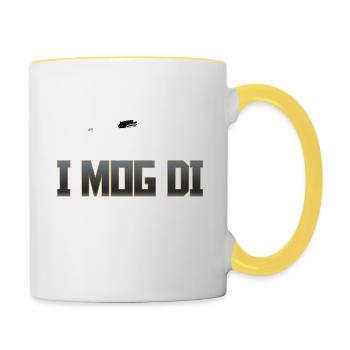 Unimog 406, 4x4, véhicule utilitaire, camion - Mug contrasté - blanc/jaune - Droite