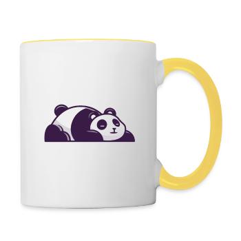 Je suis ici pour l'exercice Savasana Yoga Panda - Mug contrasté - blanc/jaune - Droite