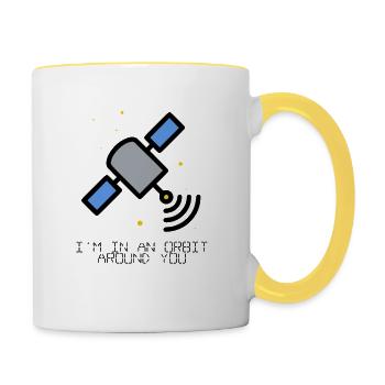 Satellit Orbit Around You - Tasse zweifarbig - Weiß/Gelb - Rechts