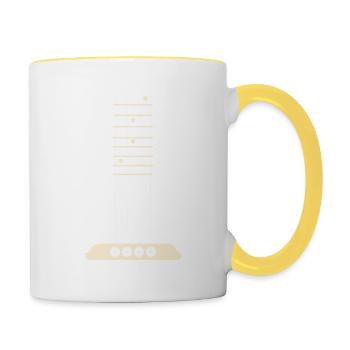 Bass Guitar Fret Musician Bass Guitar Lover Gift - Contrasting Mug - white/yellow - Right