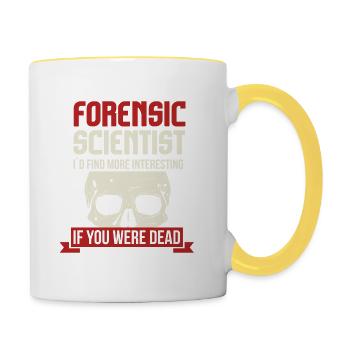 L'identification du scientifique légiste vous trouve plus intéressante - Mug contrasté - blanc/jaune - Droite
