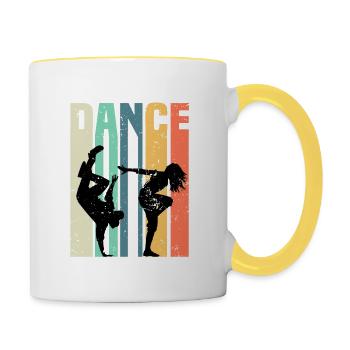 Breakdance hip hop dancing dancer saying gift - Contrasting Mug - white/yellow - Right