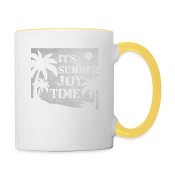 Son Summer Joy Time Beach Sun Warm - Mug contrasté - blanc/jaune - Droite