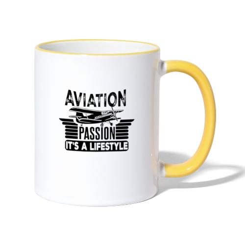 Aviation Passion It's A Lifestyle - Contrasting Mug