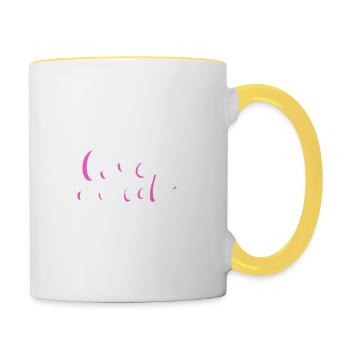 Self Care Liebe Spirituelle und achtsam Geschenk - Tasse zweifarbig - Weiß/Gelb - Rechts