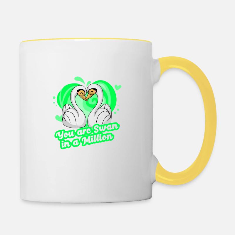 Love - Contrasting Mug - white/yellow