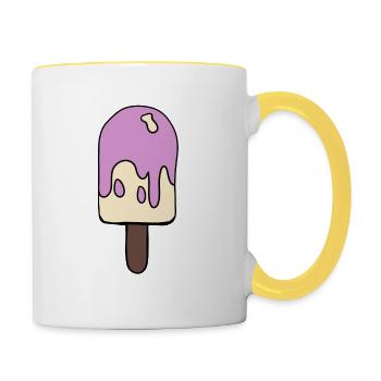 Eis farbig - Tasse zweifarbig - Weiß/Gelb - Rechts