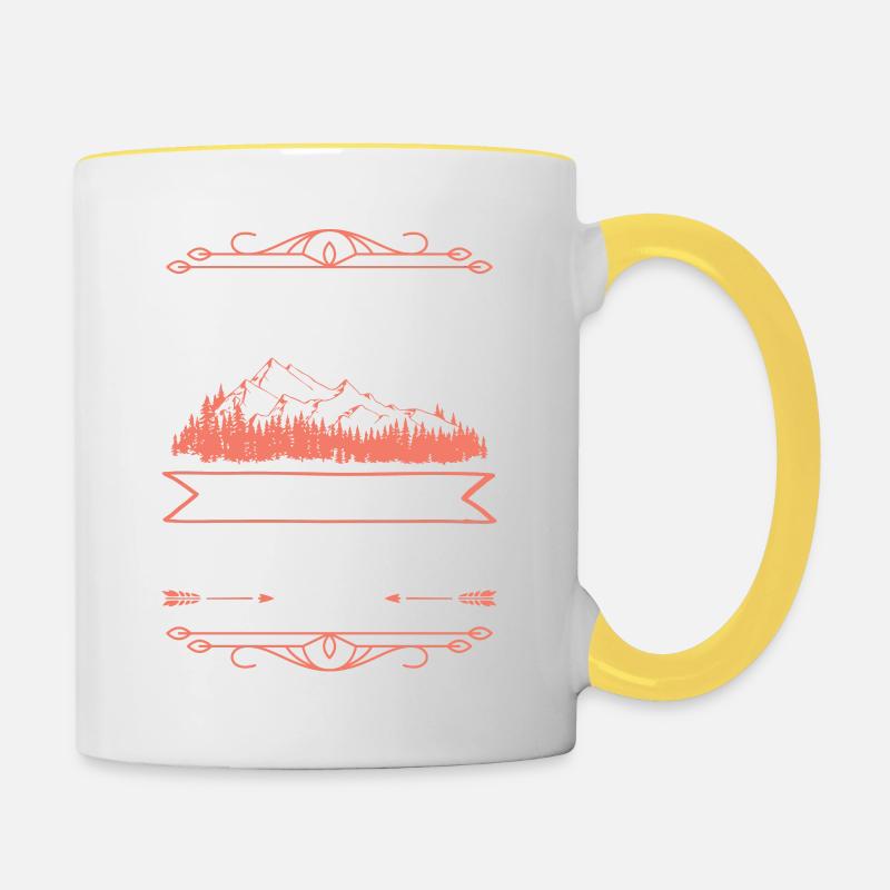 Mountain mountain - Contrasting Mug - white/yellow
