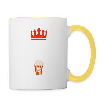 Popcorn King Funny Movie Movie Evening - Contrasting Mug - white/yellow - Right