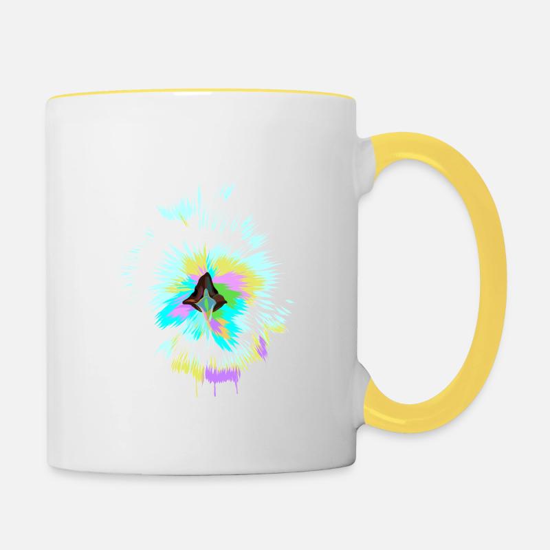 Poulet de soie Splash - Mug contrasté - blanc/jaune