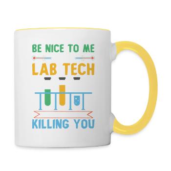 Science laboratoire science disant - Mug contrasté - blanc/jaune - Droite