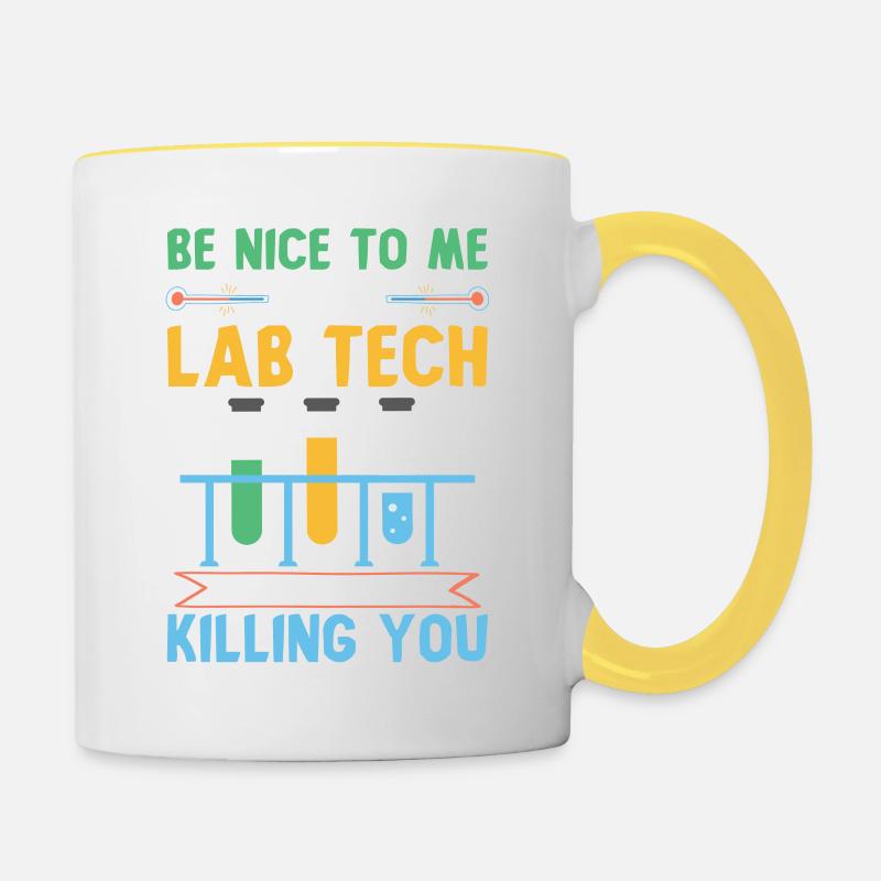 Science laboratoire science disant - Mug contrasté - blanc/jaune
