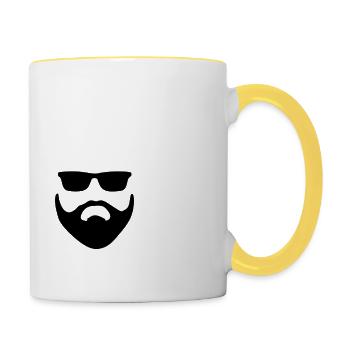 Beard hipster - Contrasting Mug - white/yellow - Right