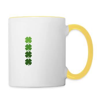Lucky shamrock small - Contrasting Mug - white/yellow - Right